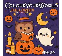 ColourYourWorld: Halloween - Kawaii Coloring Book with 50 Cute Halloween Scenes of Cats, Ghosts, Pumpkins and Magical Adventures for Kids, Teens, and Adults