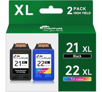 ColoWorld 21 22 XL Cartuchos Compatible para Tinta HP 21XL 22XL Cartuchos,Negro y Color Pack para HP Deskjet F2120 F2280 F380 F4180 F335 F375 F4190,para PSC 1410 1415,para Officejet 4315 4355