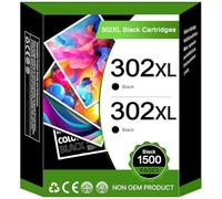 ColoWorld 302XL Druckerpatronen Schwarz 2er Pack, kompatibel für HP 302XL, 2 x 750 Seiten, für DeskJet 2130/2620/3630/3720/3730, OfficeJet 3830/4650/5220/5230, Envy 4520/5020/5032