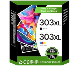 ColoWorld 303XL Cartuchos de Impresora, para HP 303 Cartuchos Multipack, Compatible con HP Envy Inspire 7200e 7220e 7900e 7920e,para Envy Photo 6200 Tango X Smart All-in-One Printer(2-Pack)