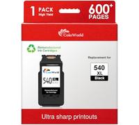 ColoWorld 540 XL Negro Tinta, PG-540XL Cartucho de Tinta Remanufacturado para Tinta Canon 540 Compatible con Canon Pixma TS5150 T5151 MG4250 MG3650 MX475 MX535 MG4200 MG3550 MX395 MG3600 Impresora