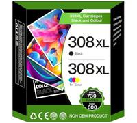 ColoWorld Cartuchos de Tinta 308 y 308XL Negro/Color para HP 308XL - 1330 páginas, compatibles con DeskJet 2900, 2920, 2920e, 2930e; Envy 6100, 6110e, 6120, 6120e, 6520e, 6530, 6530e