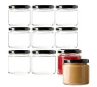 Colrid Lote de 10 Frascos de Vidrio 150ml con Tapas - Herméticos & Lavavaportes, Adecuados como Tarro de Conservas y Fermentación, para Mermelada, Yogur (10, Transparente, 200 ML)