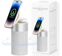 COLSUR Altavoz Bluetooth, Cargador Inalámbrico Magnético, Altavoz Inalámbrico Portátil con Luz Nocturna, Estación de Carga Inalámbrica 4 en 1 para, AirPods Pro/4/3/2