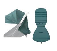 Colu Kid Toldo para cochecito y cojín de asiento compatible con Babyzen YOYO 2 y YOYO+, kit de repuesto de accesorios para cochecito, tela impermeable de doble capa (azul aguamarina)