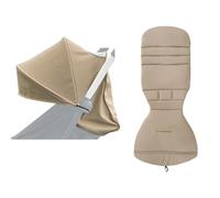 Colu Kid - Toldo y cojín de asiento para cochecito compatible con Babyzen YOYO 2 y YOYO+, kit de reemplazo de accesorios para cochecito, tela impermeable de doble capa (Taupe)