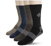 Columbia Paquete de 4 Calcetines con Control de Humedad Casual, Caqui/Azul Marino/Marrón/Negro, 6-12 (Pack de 4) para Hombre