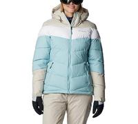 Columbia Abbott Peak Insulated Jacket, Chaqueta De Esquí para Mujer, Aqua Haze/Dark Stone/White, Talla XL