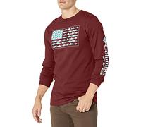 Columbia Long Sleeve tee Shirt Outdoors Fishing Camping Hiking Camiseta, Vino Rico con Gulfstream, XL para Hombre