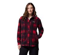 Columbia Benton Springs - Chaqueta camisera 2 para mujer, chaqueta de forro polar, color rojo montaña omblur tonal, talla S