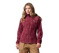 Columbia Benton Springs - Chaqueta de forro polar con cremallera completa para mujer, estampado Rich Wine Flowfalls, talla XS