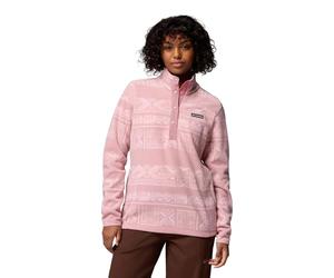 Columbia Benton Springs Printed Half Snap - Sudadera de Forro Polar para Mujer, Borrador Rosa Deschutes Days, Talla S