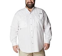 Columbia Bonehead - Camisa de Pesca de Manga Corta para Hombre (Blanco, Talla XL, Entrepierna Alta)