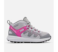 Columbia Youth Unisex Peakfreak Rush Mid Waterproof, Waterproof Mid Rise Trekking and Hiking Boots, Ti Grey Steel/Wild Fuchsia, 3.5