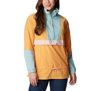 Columbia Boundle de Manga Corta Trek Anorak Cortavientos Ligero para Mujer, Sunset Peach, Aqua Haze, Rosa Polvoriento, XS