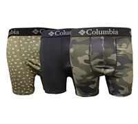 Columbia Calzoncillos tipo bóxer de poliéster para hombre, elásticos, 3 pares, camuflaje/negro/verde, talla XS