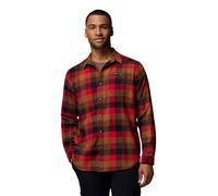 Columbia - Camisa de Franela Cornell Woods, Manga Larga, a Cuadros Color Tabaco, Estilo leñador, L