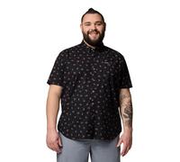 Columbia Camisa de Manga Corta Estampada Rapid Rivers para Hombre, Negro Desierto, Medium