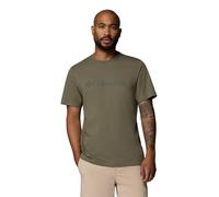 Columbia Camiseta básica de Manga Corta con Logotipo para Hombre, Color Verde Piedra/Gem Columbia, Talla L