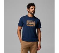 Columbia - Camiseta de algodón orgánico con estampado - Azul - Talla M - Hombre