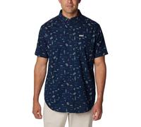 Columbia Camiseta de Manga Corta Estampada Rapid Rivers Senderismo, Collegiate Navy Explorer, S para Hombre