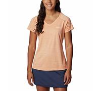 Columbia Rules Cero Camiseta, Peach Heather, Medium para Mujer