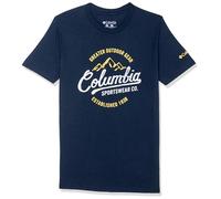 Columbia Graphic T-Shirt Camisa, Colombia Navy/Volt, XL para Hombre