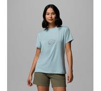 Columbia Parsons Point - Camiseta de Manga Corta para Mujer, diseño gráfico, Color Azul Claro Jaspeado/Salpicaduras, Talla L