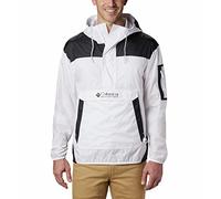 Columbia Challenger Windbreaker, Chaqueta Cortavientos Ligera para Hombre, White/Black, Talla S