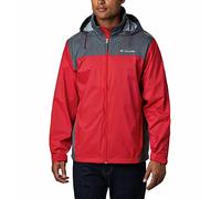 Columbia Chaqueta Impermeable para Hombre Glennaker Lake, Rojo de montaña, Grafito, XXL