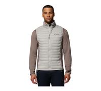 Columbia Powder Pass - Chaleco híbrido para hombre, chaleco acolchado, calentador de cuerpo, gris pedernal/hierro, talla M