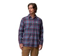 Columbia Cornell Woods - Camisa de Franela de Manga Larga para Hombre, a Cuadros texturizados de montaña Oscura, Talla S