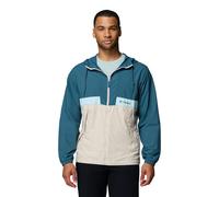 COLUMBIA Cortavientos con capucha Columbia Spire Valley™ para hombre. Color Azul+ beige