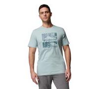 Columbia CSC - Camiseta de Manga Corta con Logotipo de Temporada para Hombre, Azul aplastado, Paisaje acuático, Talla XS