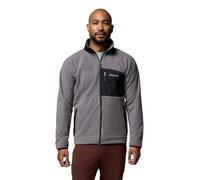 Columbia Fast Trek Overlay - Chaqueta de forro polar con cremallera completa para hombre, color gris ciudad/negro, talla XS