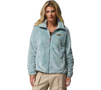 Columbia Chaqueta Fire Side 2 Sherpa con cierre completo para mujer, chaqueta de forro polar con cremallera completa, azul aplastado, talla M