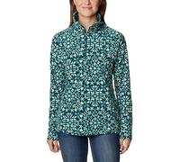 Columbia Glacial IV Print 1/2 Zip Sudadera, Mujer, Polariza La Onda Nocturna, M
