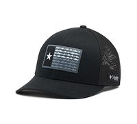 Columbia - Gorra de Malla con Bandera de Corona Alta PFG, Black/Black/Texas Fish, Talla L/XL