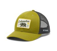 Columbia Gorra de malla con logotipo PFG para mujer, corona alta, verde musgo, talla única