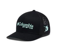 Columbia Gorra Unisex de Malla con Logotipo PFG - Mid, Negro/Gulf Stream, L/XL