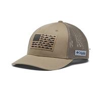 Columbia, Gorra Unisex de Malla PFG para Adultos con Bandera de EE.UU. con Peces, Colmillo, XX-Large