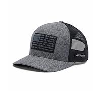 Columbia Mesh Snap Back Gorra de Malla PFG con diseño de Bandera de Peces, Grill Heather/Black/Fish Flag, Talla única Unisex Adulto