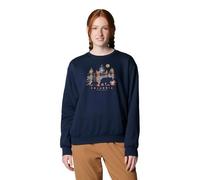 Columbia Hart Mountain Crew 3 Sudadera, Collegiate Navy/Treehome Plaid, XS para Mujer