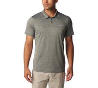 Columbia Polo Camiseta para Senderismo, Negro (Jaspe), S para Hombre