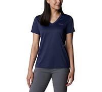 Columbia Hike Short Sleeve V Neck, T-Shirt Tecnica Manica Corta Mujer, Nocturnal,