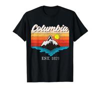 Columbia Home Town Vintage Sunset USA Vacaciones Camiseta gráfica económica, Hombre, Negro, XL