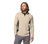 Columbia Klamath Range II Half Zip Camiseta para Senderismo, Fósil/Negro Antiguo, Medium para Hombre