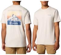 Columbia - Kwick Hike Back Graphic SS Tee Dark Stone Heather, Linear View Multi - Talla M - Beige Beige M
