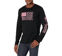 Columbia Long Sleeve tee Shirt Outdoors Fishing Camping Hiking Camiseta, Negro con Sorbete, M para Hombre