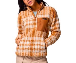 Columbia - Marcas - West Bend 1/4 Zip II Camel Brown Herringplaid para Mujer - Talla S - Marrón Marrón S